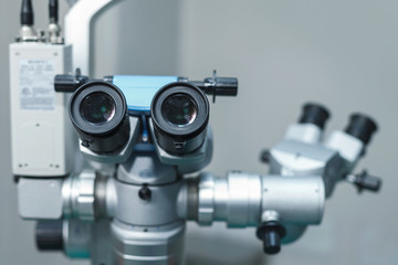 Fototapeta na wymiar Medical optometrist equipment used for eye exams