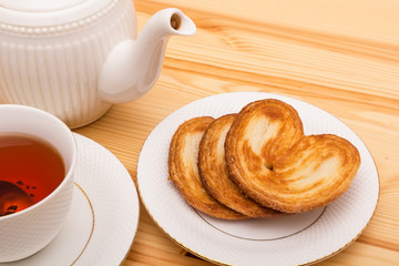 Cup of tea with cookies