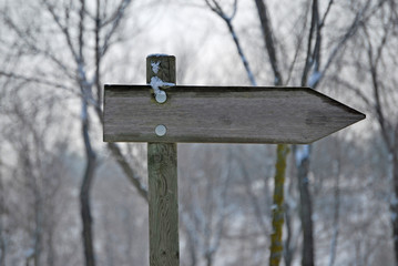Wood road Sign