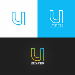letter U logo alphabet design icon set background © Pushkarevskyy