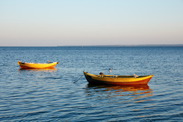 fishing boats, Baltic sea, Bay of Puck