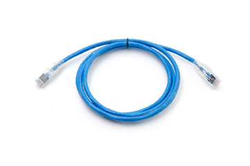 Blue network cable with jack
