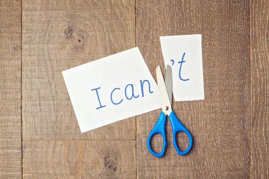 Self motivation concept with text "I can"