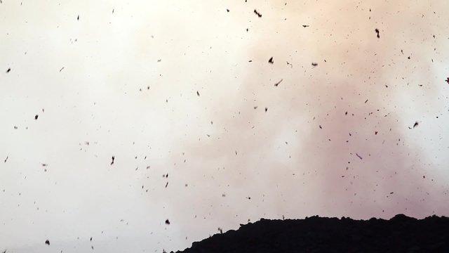 Lava spattering on Mount Etna