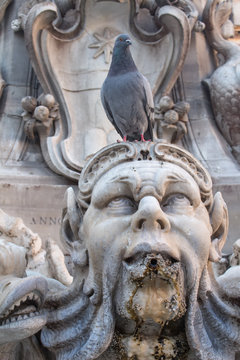 Detail of Fontana del Pantheon, Italy