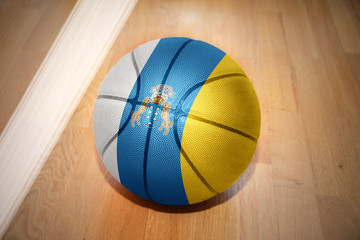 Fototapeta premium basketball ball with the national flag of canary islands