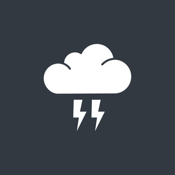 flat cloud flash icon