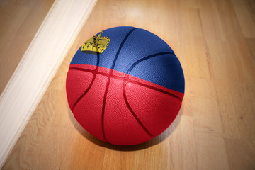 basketball ball with the national flag of liechtenstein