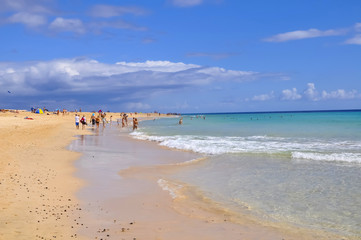 The Atlantic Ocean and beautiful beach of Fuerteventura