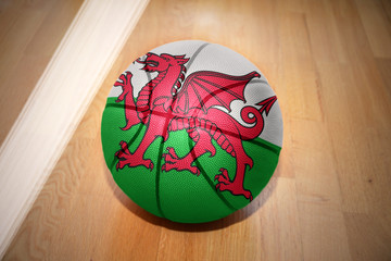 basketball ball with the national flag of wales