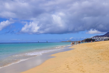 The Atlantic Ocean and beautiful beach of Fuerteventura