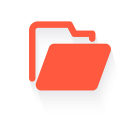 folder in orange with drop shadow on white