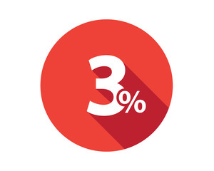 3 percent discount sale red circle