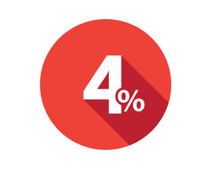 Fototapeta premium 4 percent discount sale red circle