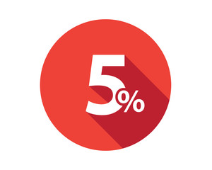 5 percent discount sale red circle