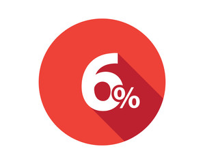 6 percent discount sale red circle