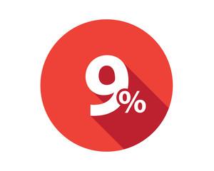 9 percent discount sale red circle