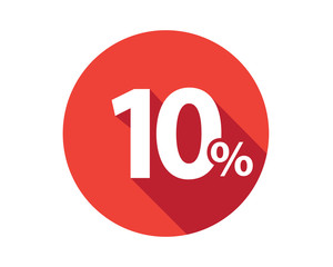 10 percent discount sale red circle