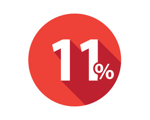 Fototapeta premium 11 percent discount sale red circle
