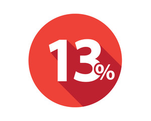 13 percent discount sale red circle