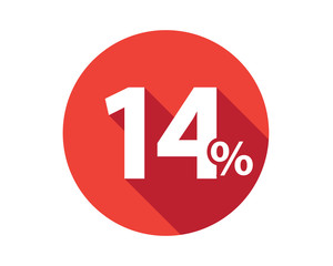 14 percent discount sale red circle