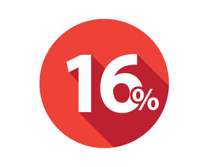 16 percent discount sale red circle