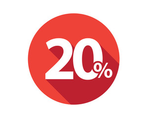 20 percent discount sale red circle