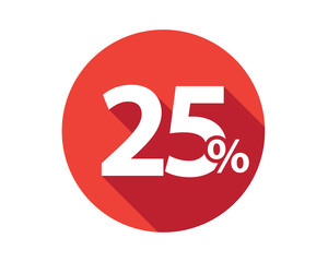 25 percent discount sale red circle