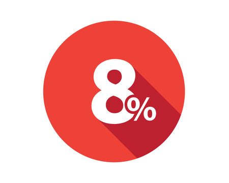 8 percent discount sale red circle