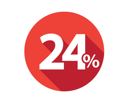24 percent discount sale red circle