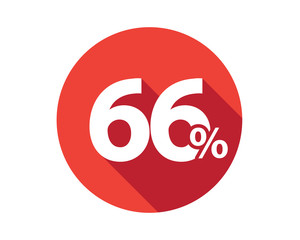 66 percent  discount sale red circle