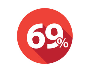 Obraz premium 69 percent discount sale red circle