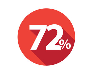72 percent  discount sale red circle