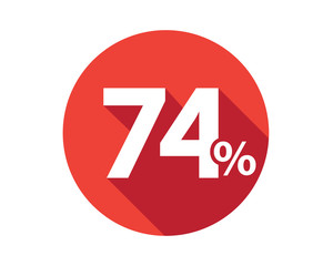 74 percent  discount sale red circle