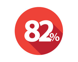 82 percent  discount sale red circle