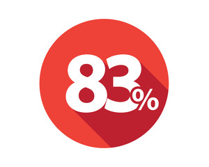 83 percent  discount sale red circle
