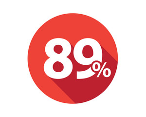 89 percent  discount sale red circle