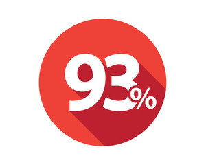 93 percent  discount sale red circle - obrazy, fototapety, plakaty