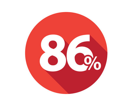 86 percent  discount sale red circle