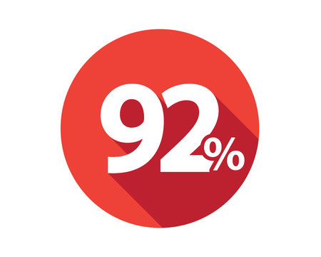 92 percent  discount sale red circle