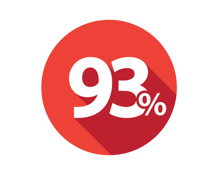 93 percent  discount sale red circle