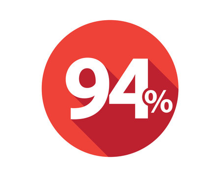 94 percent  discount sale red circle