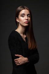 Fototapeta premium fashion woman low key portait