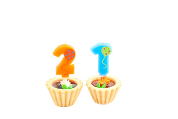 cakes with twenty one years birthday candles