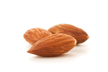Three Almonds on white