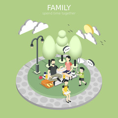 family having a picnic concept