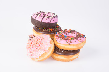 Assorted donuts donuts on a background