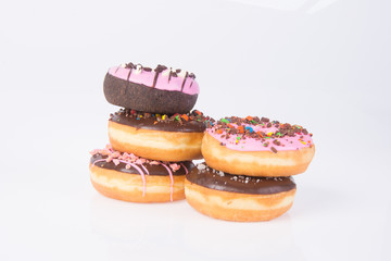 Assorted donuts donuts on a background