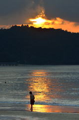 Sunset at the Patong beach, Phuket, Thailand..