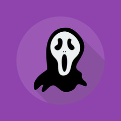 Halloween Flat Icon. Creepy ghost